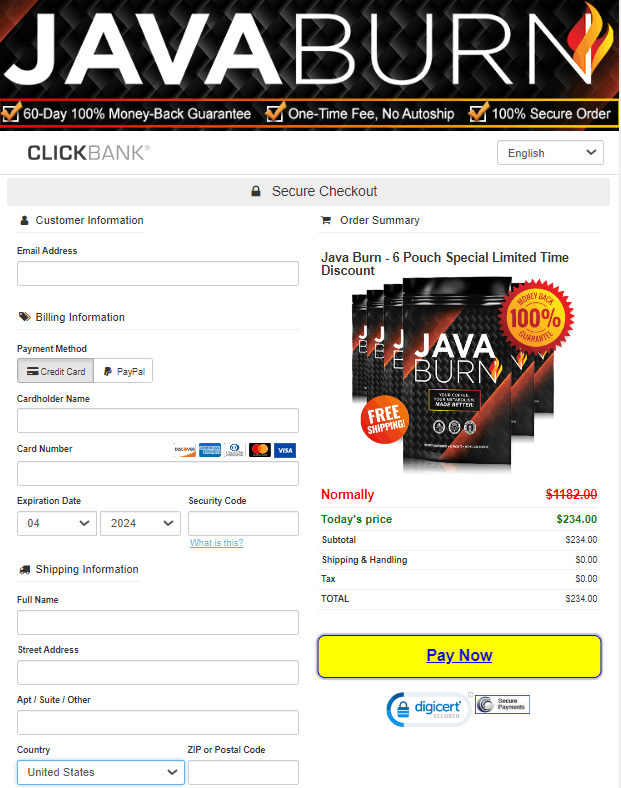 Java Burn™  - Secure-Checkout